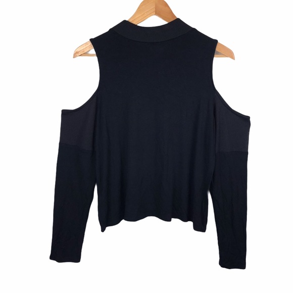 SELECT S I Don’t Make Mistakes Mesh Cutout Cold Shoulder Long Sleeve Crop Top - Picture 2 of 8